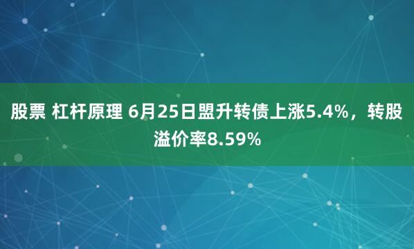 股票 杠杆原理 6月25日盟升转债上涨5.4%，转股溢价率8.59%